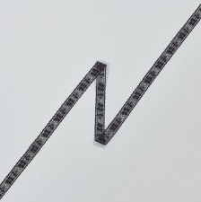 Тесьма кружевная из хлопка. Цветочный орнамент. Цвет черный в наличии