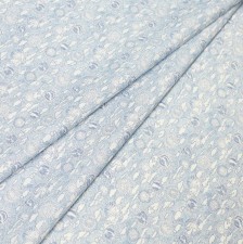 Ткань из смеси льна и хлопка. Принт «Sunbeam canvas» (Картина с солнечными лучами) выполнен в бело-голубых тонах в наличии
