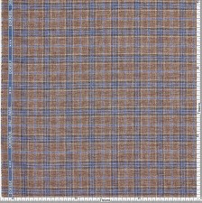 Ткань костюмная из шерсти и шелка из коллекции "Dorsilk" от Dormeuil в коричнево-синюю клетку с эффектом "делаве" в наличии