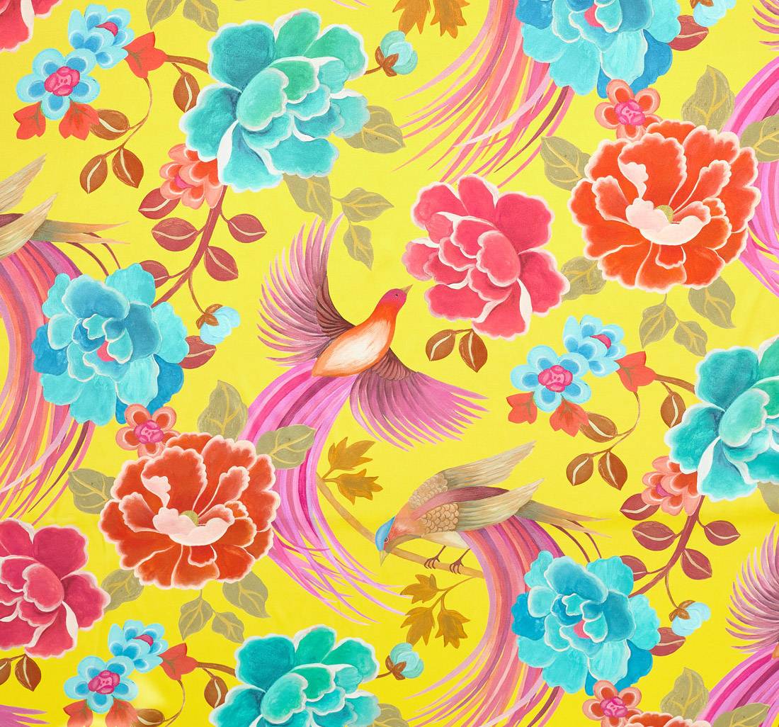 Атлас шелковый принтованный от Liberty. Дизайн "Тропическая шаль" в наличии