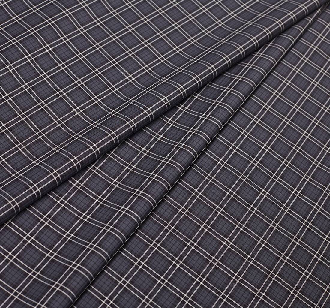 Хлопок в клетку серого, черного и белого цвета от Thomas Mason в наличии