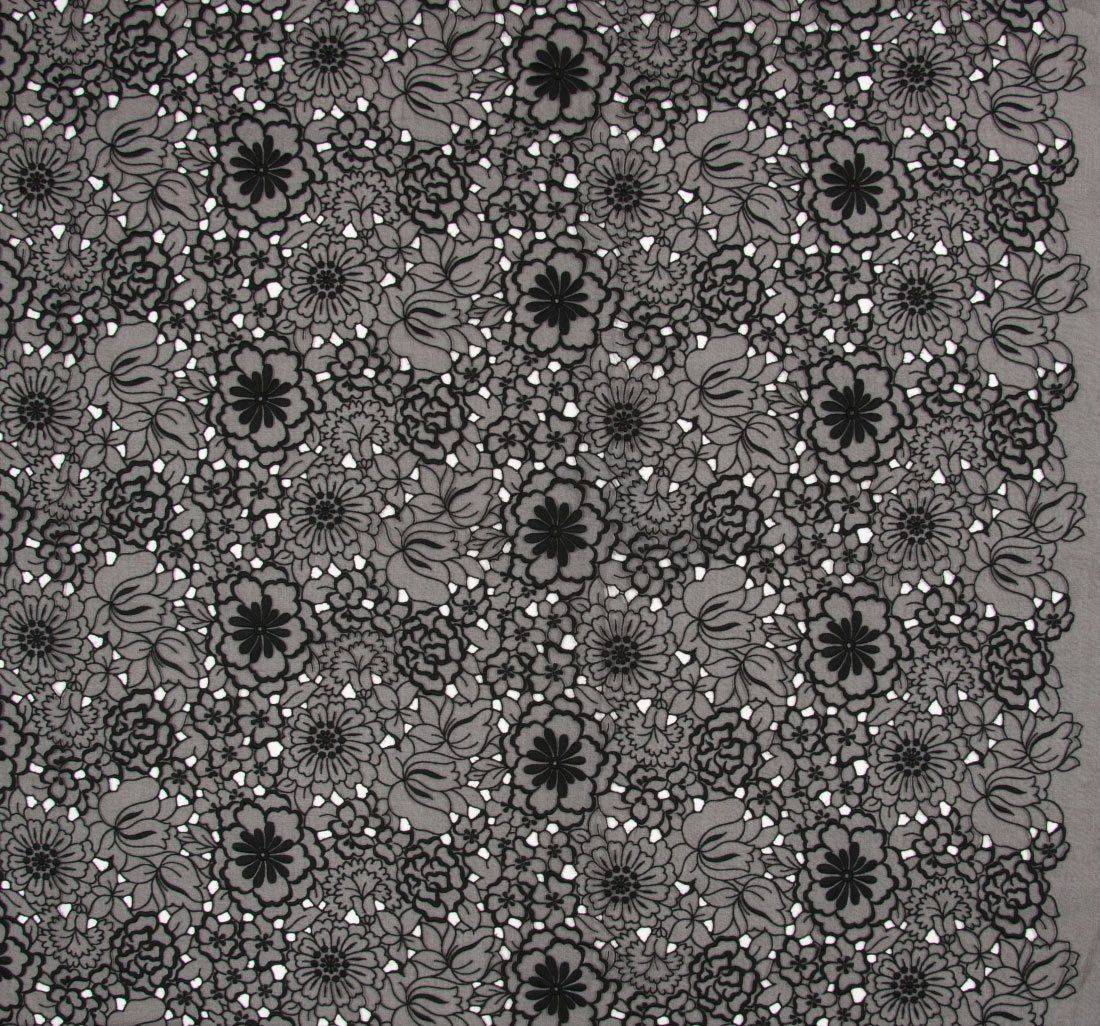 Ткань 07/01272/009 Вышивка сплошной застил, чёрный в наличии