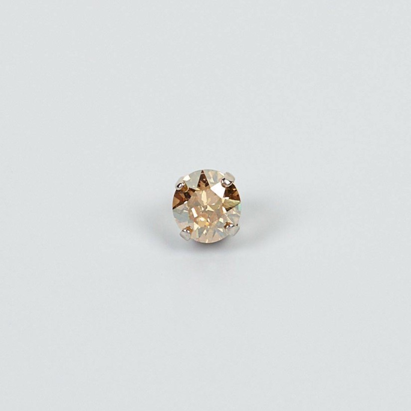 Пуговица металлическая с кристаллом Swarovski цвета золотистого топаза в наличии