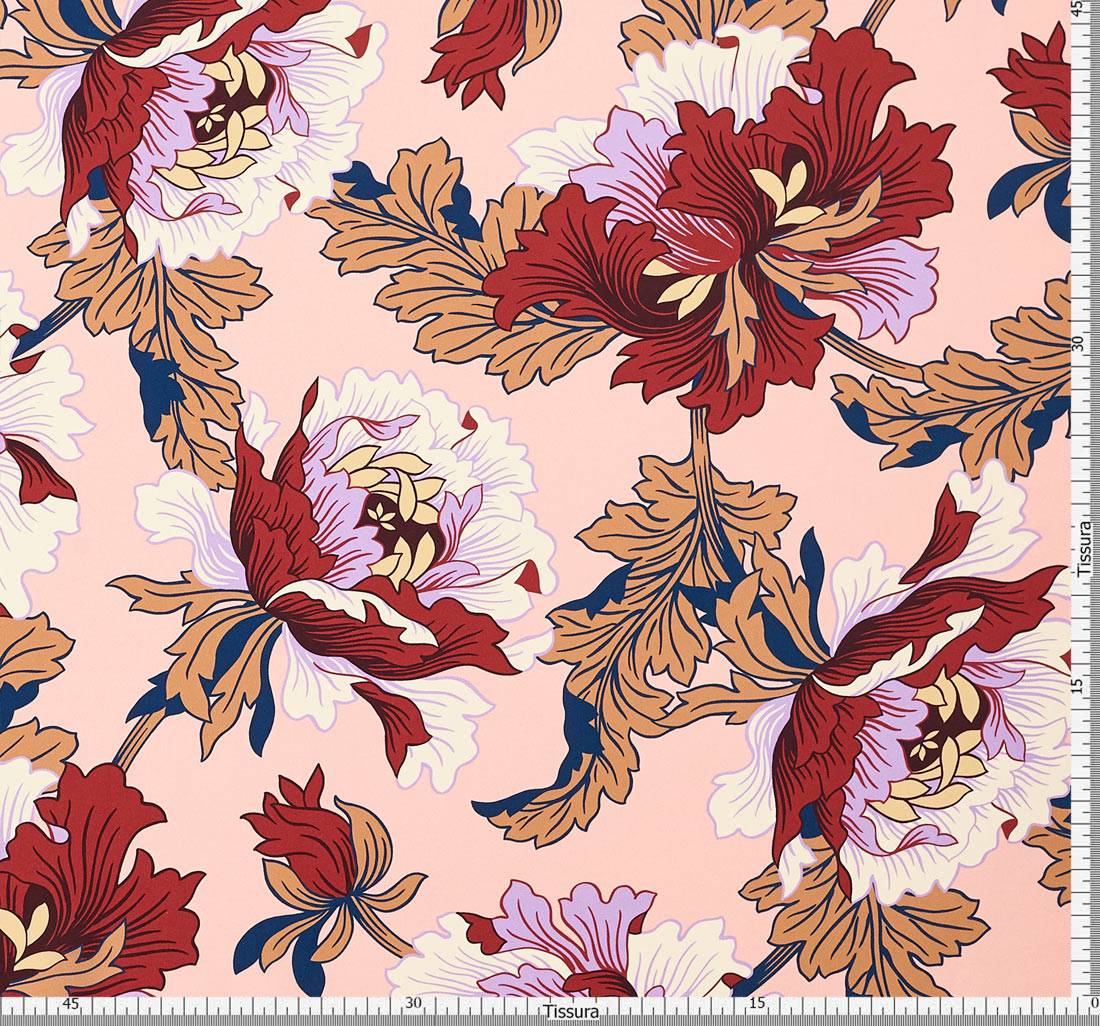 Крепдешин шелковый принтованный от Liberty. Цветочный принт "Modern Dandy" (Современный денди) в наличии