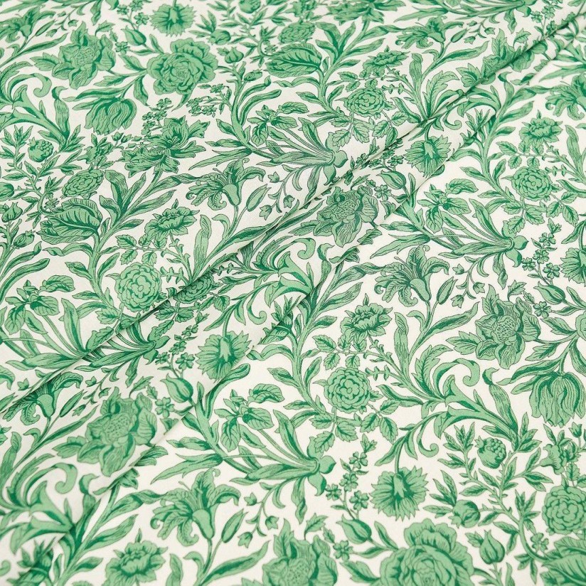 Хлопок Tana Lawn™ от «Liberty». Принт «Sambourn» (Самборн). Цвет белый/зеленый в наличии
