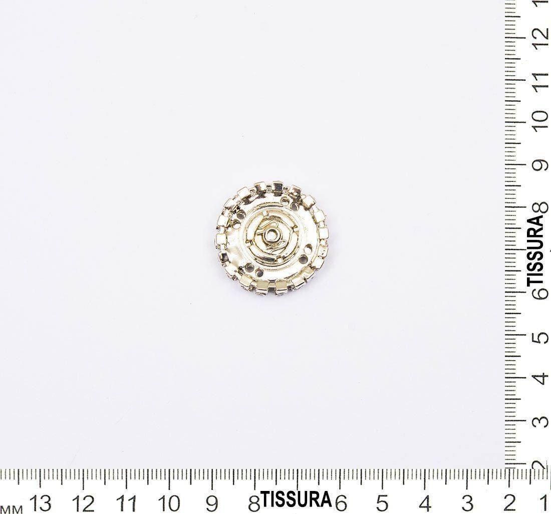 Кнопка металлическая с кристаллами в наличии