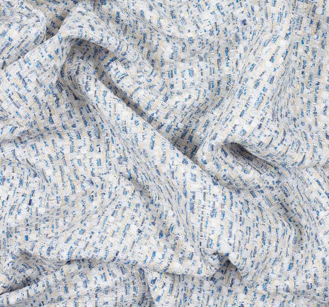 Ткань в стиле "Шанель". Цвет серый/голубой/белый/молочный в наличии