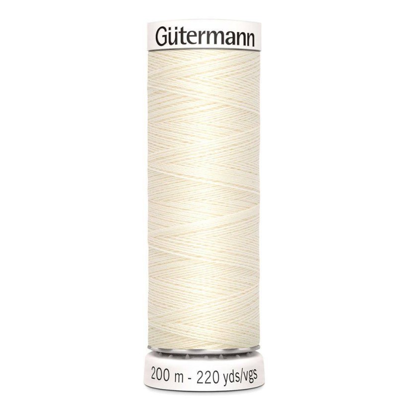 Нитки Gutermann швейные 200м, цвет 001 в наличии