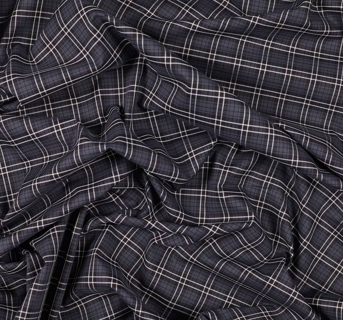 Хлопок в клетку серого, черного и белого цвета от Thomas Mason в наличии