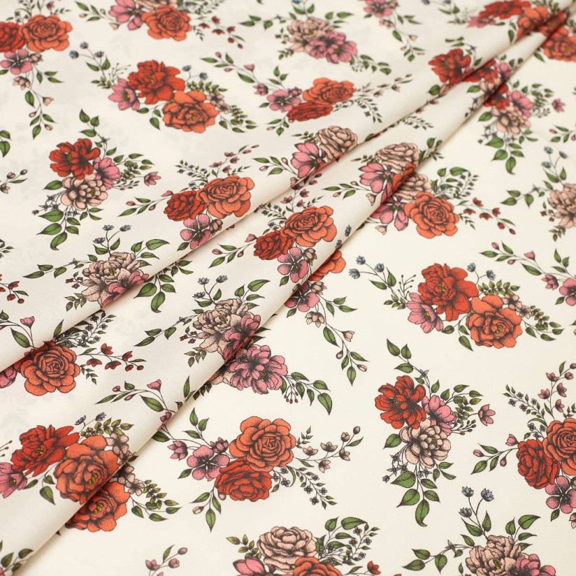 Хлопок Tana Lawn™ от Liberty с авторским цветочным принтом "Inked Rose" (Татуированная роза) в наличии