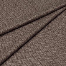Ткань из шерсти 686025 Pecora Nera® в бежево-коричневую «ёлочку»  в наличии