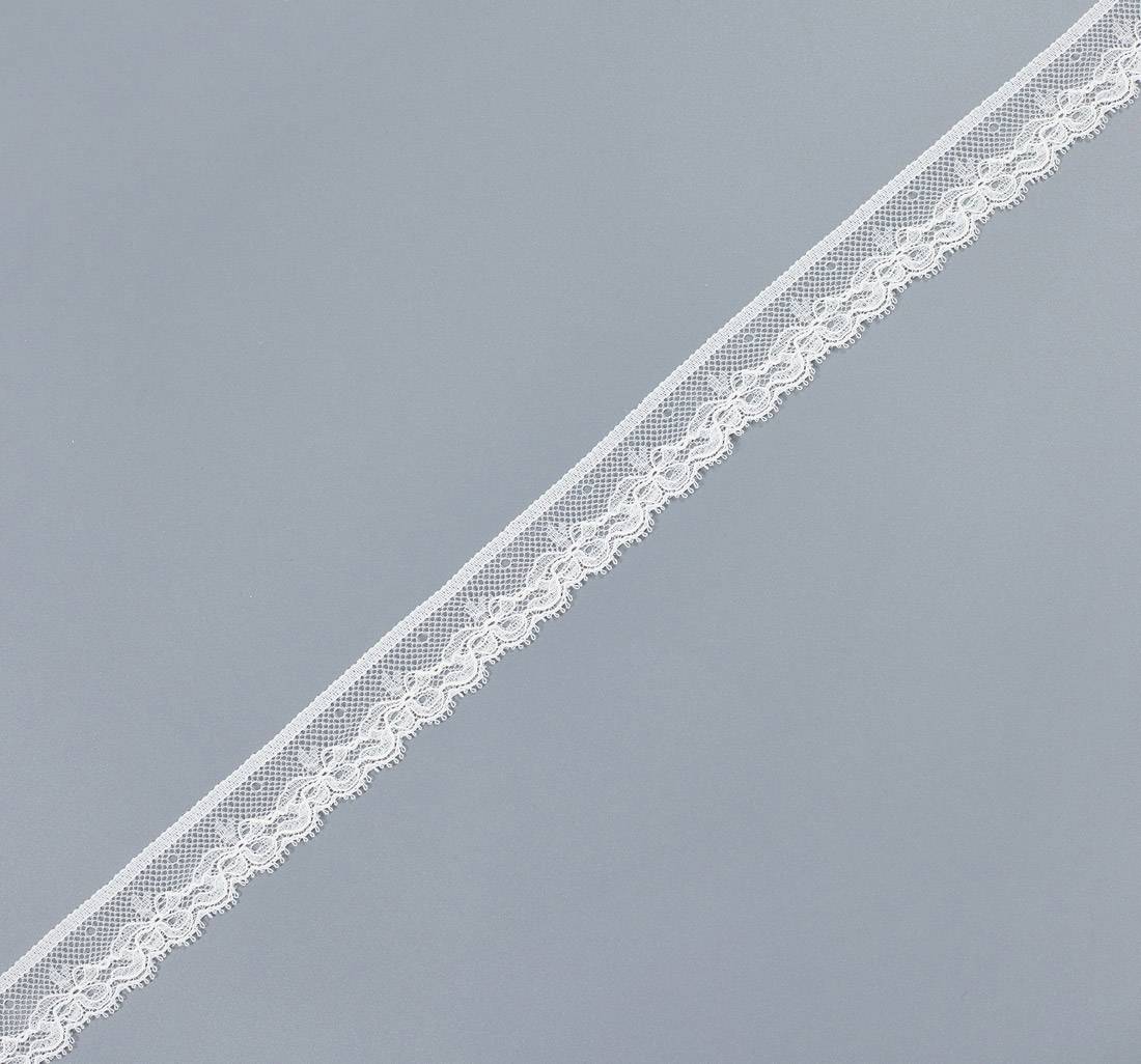 Тесьма эластичная кружевная "шантильи". Цвет "экрю" в наличии