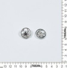 Пуговица из серебристого металла круглая ажурная на ножке со стразами Swarovski в наличии