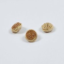 Пуговица металлическая на ножке, декорированная кристаллами Swarovski в наличии