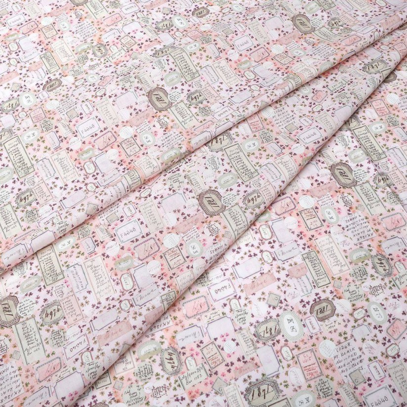 Хлопок Tana Lawn™ от Liberty. Принт «Archive Assortment» (Архивное ассорти). Цвет розовый/бежевый в наличии