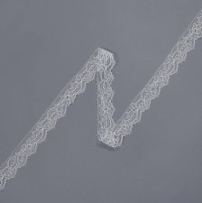 Тесьма кружевная шантильи. Цветочный узор. Цвет айвори в наличии