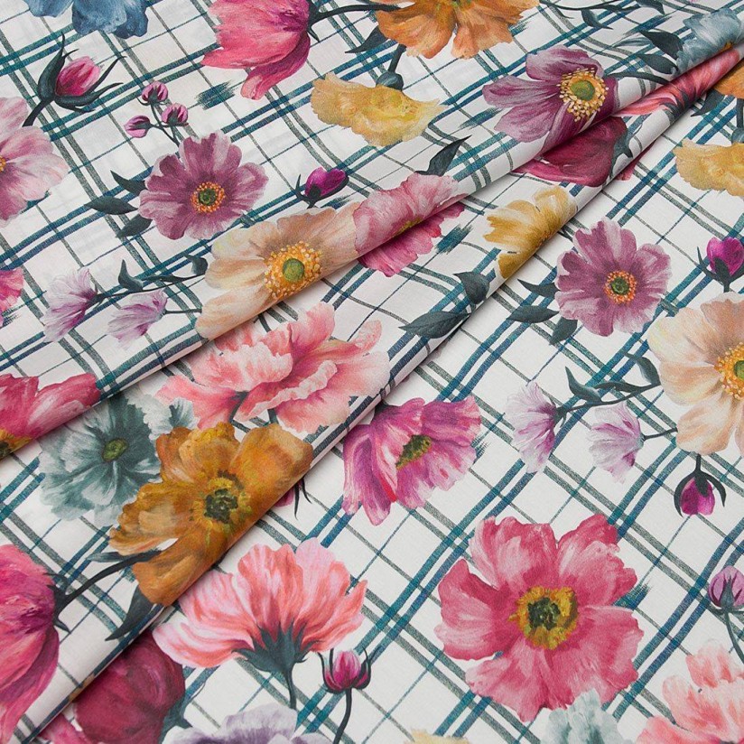 Хлопок Tana Lawn от Liberty. Принт «Picnic» (Пикник). Цвет розовый/зеленый/желтый в наличии