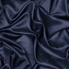 Ткань подкладочная с жаккардовым логотипом Dormeuil. Цвет синий в наличии