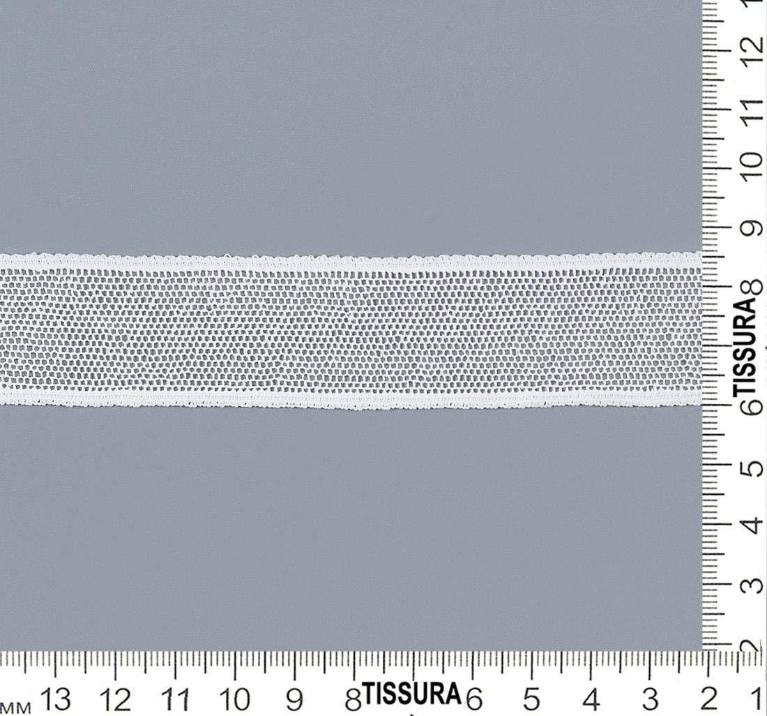Тесьма кружевная из хлопка. Мелкая сетка бобинет. Цвет белый в наличии