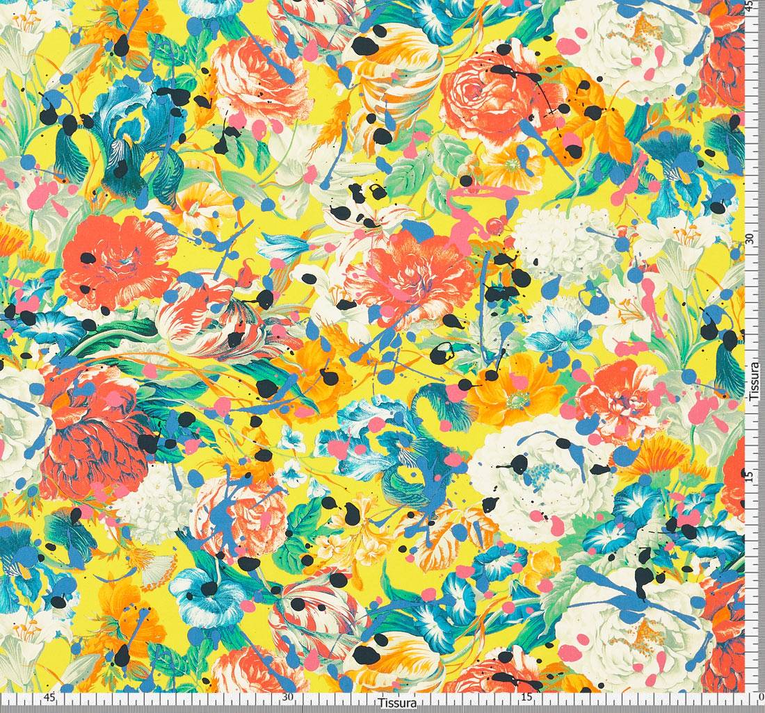 Хлопок Tana Lawn™ от Liberty с ярким цветочным авторским принтом "Punk Rosey" (Панк Рози) в наличии