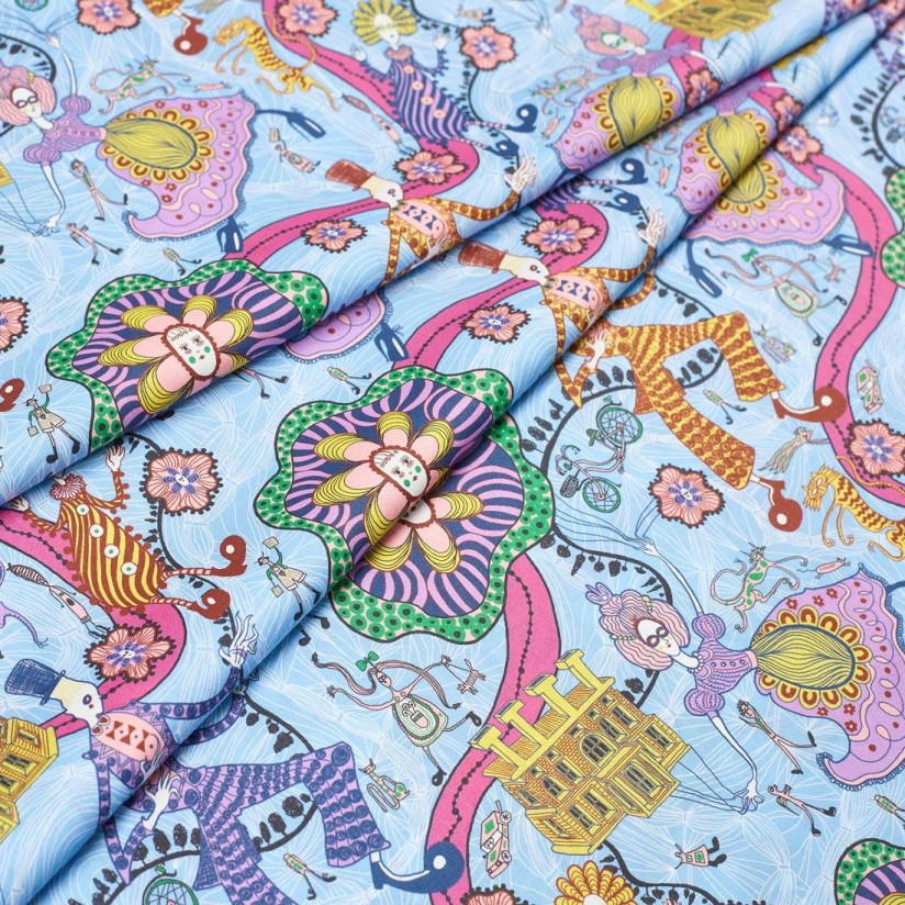Хлопок Tana Lawn™ от «Liberty». Принт «Shirley Smith» (Ширли Смит). Цвет голубой, розовый, зеленый, желтый в наличии