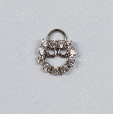 Застежка-крючок металлическая, декорированная кристаллами и стразами Swarovski в наличии