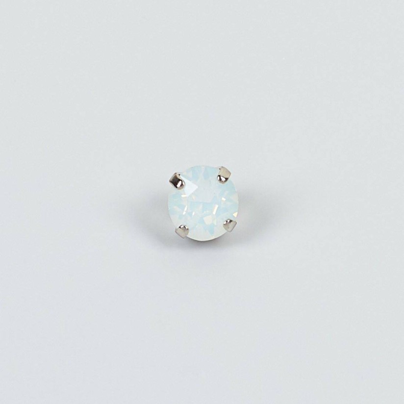 Пуговица металлическая с кристаллом Swarovski оттенка «лунный камень» в наличии