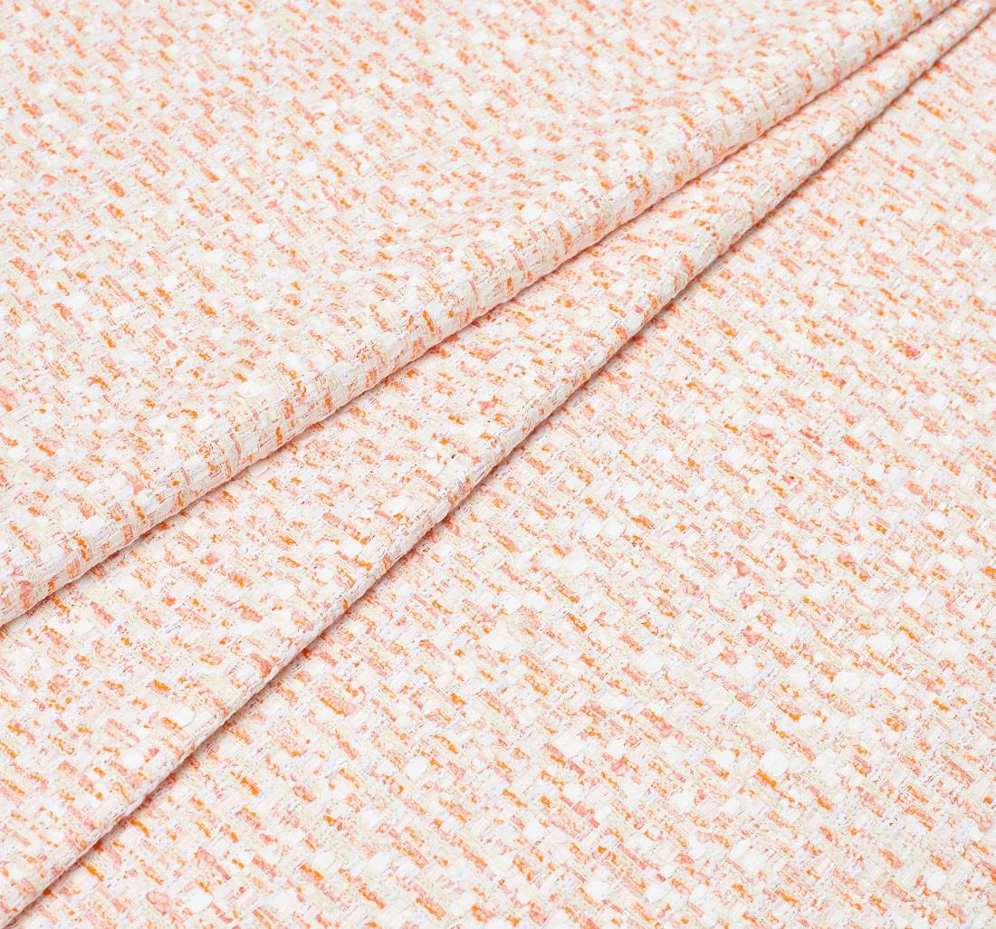 Ткань в стиле "Шанель". Цвета оранжевый/молочный/белый в наличии
