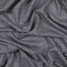 Ткань костюмная от Loro Piana из коллекции "Zelander Natural Stretch". Естественная эластичность. Серо-черная клетка в наличии