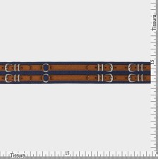 Тесьма темно-синяя с изображением ремней в стиле Эрмес (Hermes) в наличии