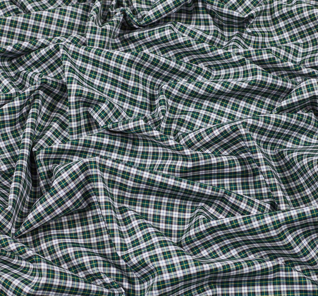 Хлопок в бело-зеленую клетку из коллекции «Durrants» от компании Thomas Mason в наличии