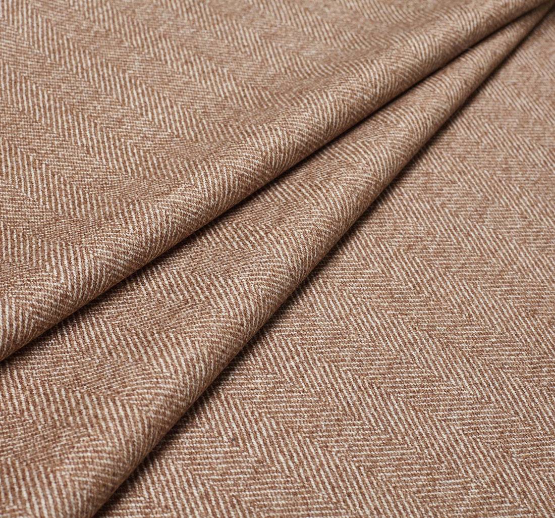 Ткань пальтовая двухслойная, двусторонняя от Loro Piana из коллекции "Zelander". Бежево-коричневая ёлочка в наличии