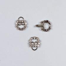 Застежка-крючок металлическая, декорированная кристаллами и стразами Swarovski в наличии