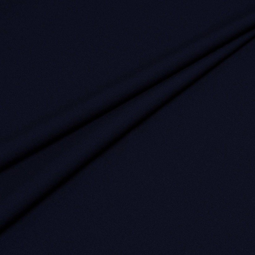 Креп-стрейч шерстяной темно-синего цвета от итальянской компании Grosber в наличии
