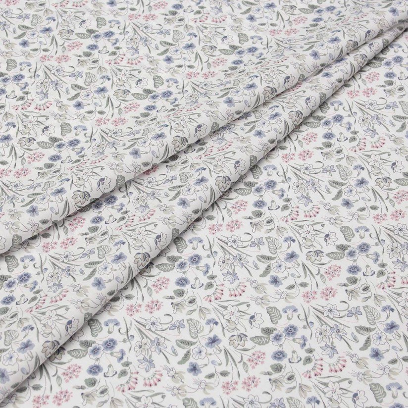 Хлопок Tana Lawn от Liberty. Принт «Lola Isabel» (Лола Изабель). Цвет белый/розовый/серый в наличии