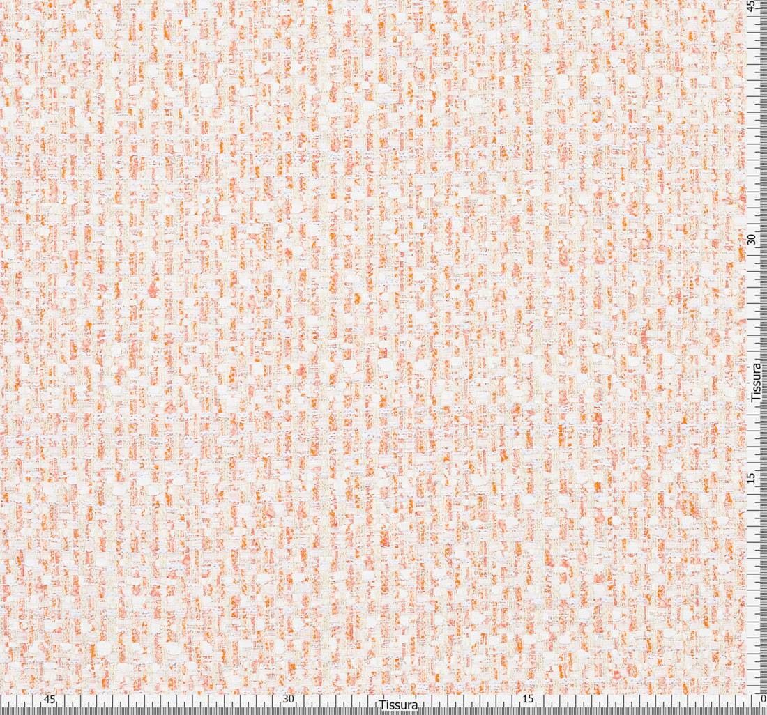 Ткань в стиле "Шанель". Цвета оранжевый/молочный/белый в наличии