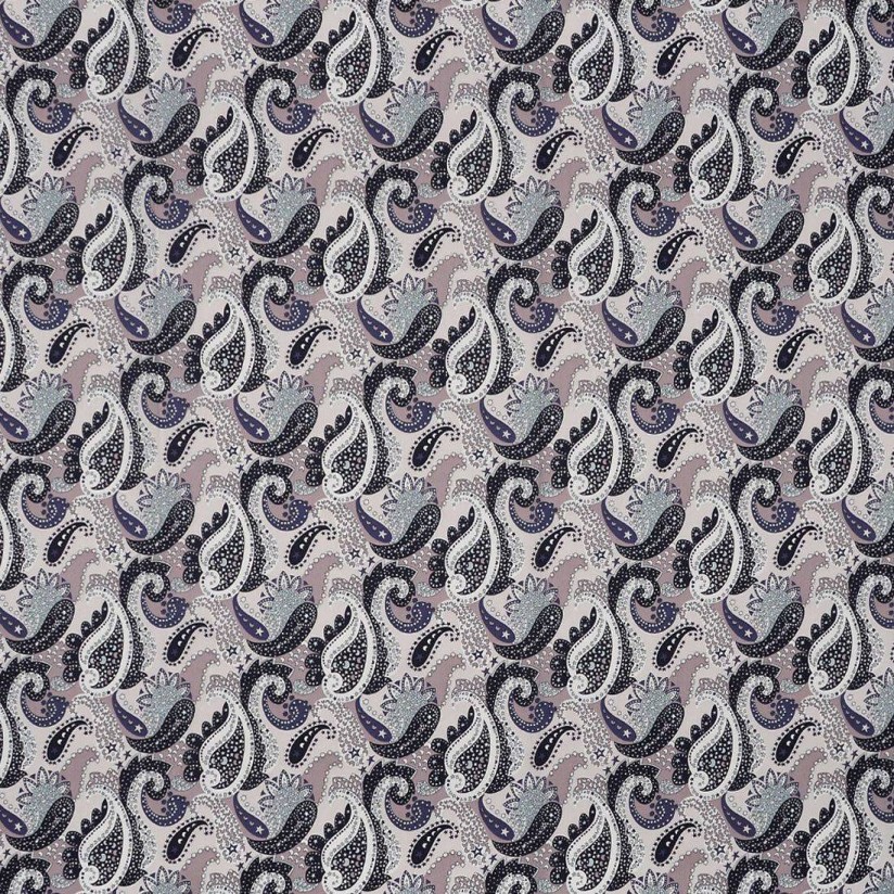 Хлопок Tana Lawn от Liberty. Принт «Cosmos Paisley» (Космический пейсли). Цвет сиреневый/синий/бирюзовый в наличии