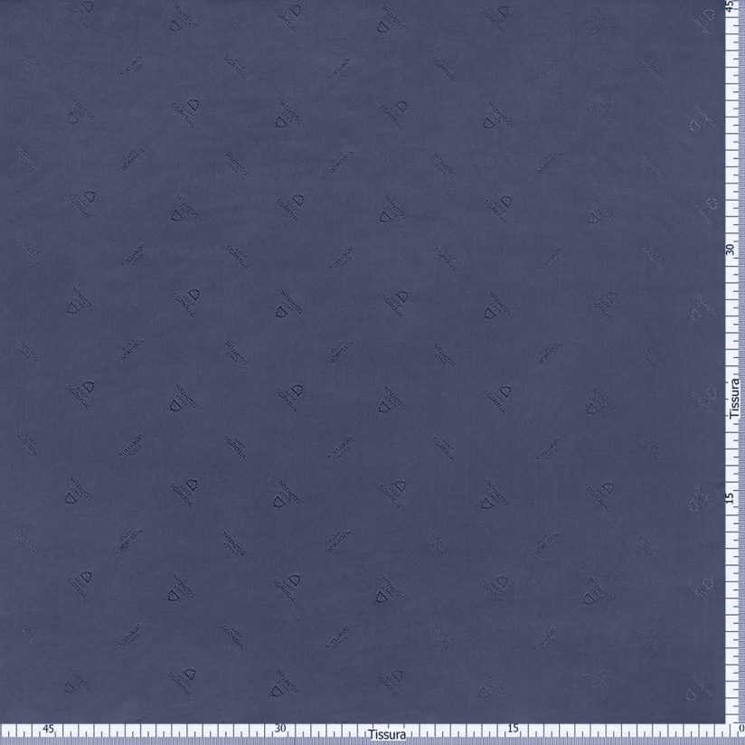 Ткань подкладочная с жаккардовым логотипом Dormeuil. Цвет синий в наличии