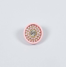 Пуговица пластмассовая на металлической ножке, декорированная кристаллами Swarovski в наличии