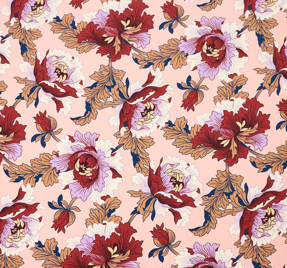 Крепдешин шелковый принтованный от Liberty. Цветочный принт "Modern Dandy" (Современный денди) в наличии