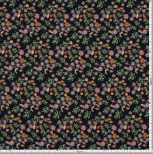 Трикотаж из вискозы с добавлением эластана от бренда Liberty. Принт «Buds and berries» (Бутоны и ягоды). Мелкие цветы на темно-синем фоне в наличии