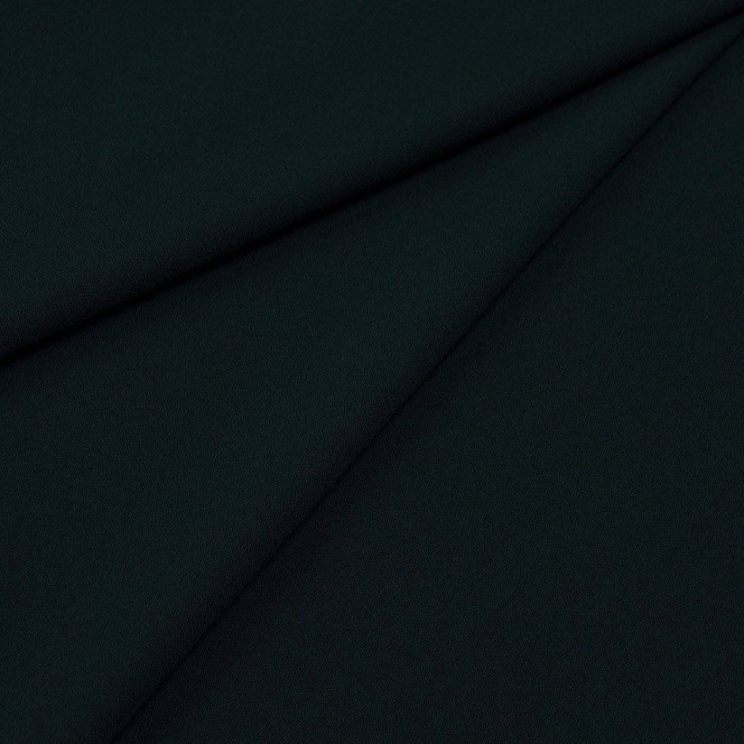 Креп-стрейч шерстяной темно-зеленый от итальянской компании Grosber в наличии