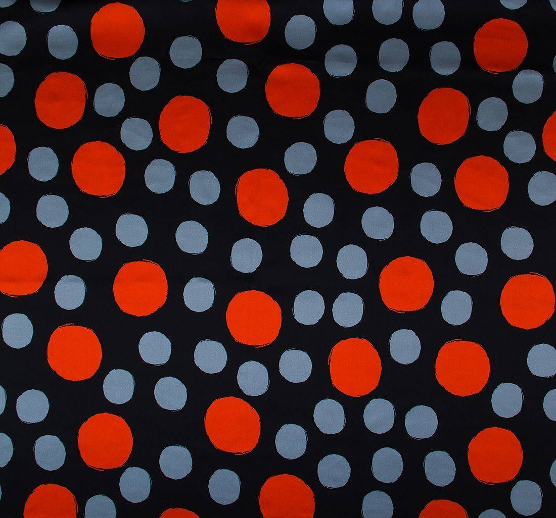 Атлас-стрейч в горох в наличии