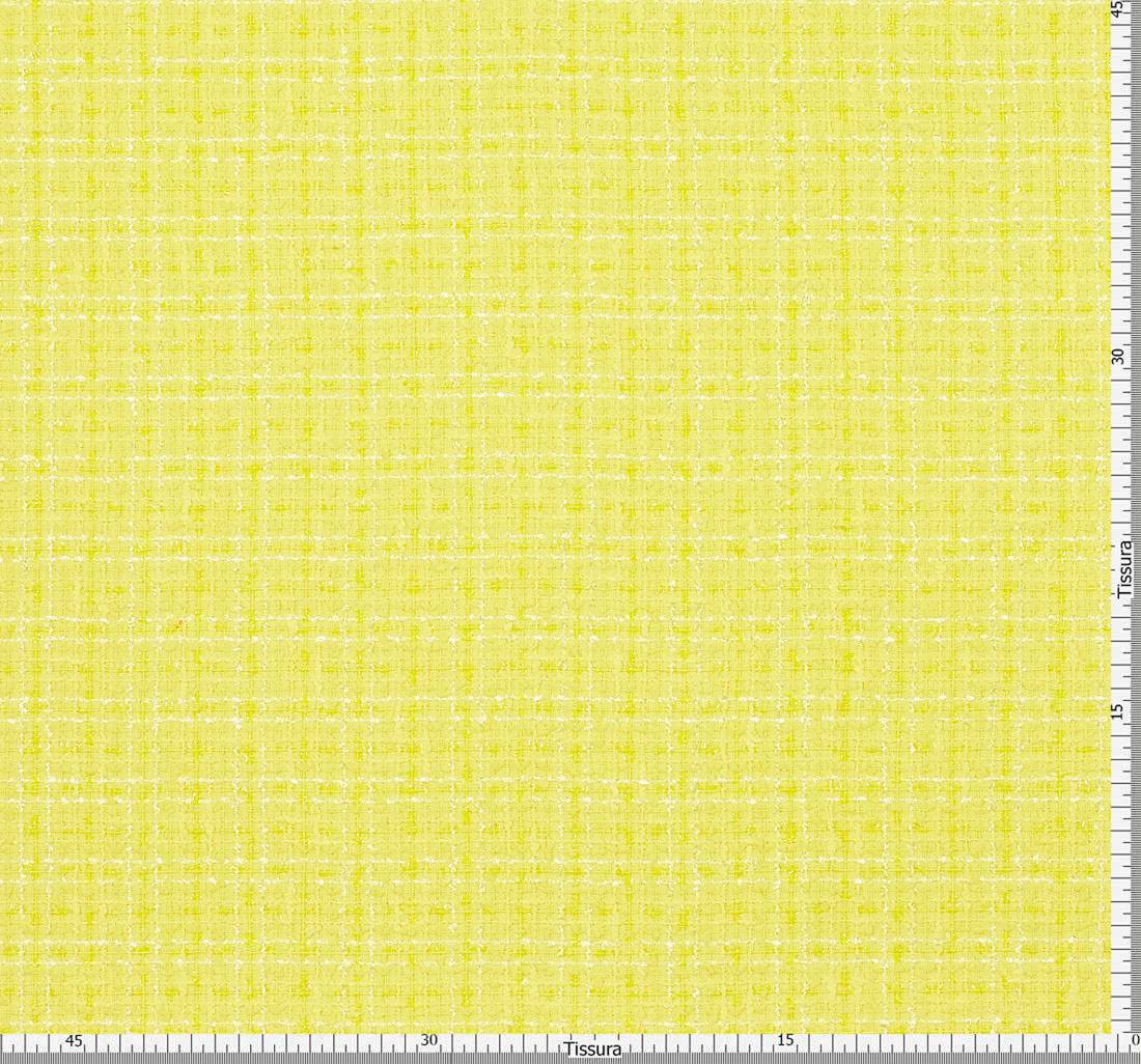Ткань в стиле "Шанель". Белая клетка на желтом фоне в наличии