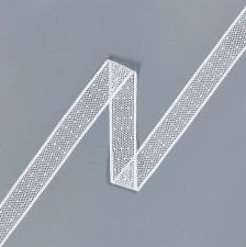 Тесьма кружевная из хлопка. Сетка бобинет в горошек "point d'esprit" (пуа д'эспри́). Цвет белый в наличии