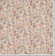 Хлопок Tana Lawn от Liberty. Принт «Mabelle» (Мэйбл). Цвет коралловый/желтый/серый в наличии