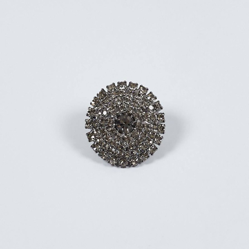 Пуговица металлическая на ножке, декорированная кристаллами Swarovski в наличии