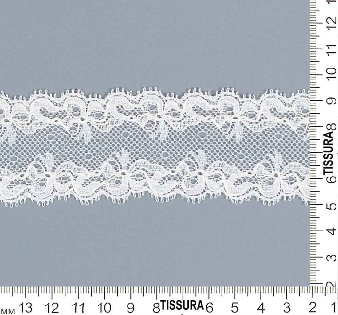 Тесьма эластичная кружевная "шантильи". Фестоны по обеим сторонам. Цвет "экрю" в наличии