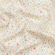 Органический хлопок Tana Lawn™ от Liberty. Принт «Starstruck» (Поклоняющийся звездам). Цвет молочный, бирюзовый, желтый, розовый в наличии