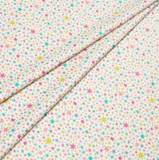 Органический хлопок Tana Lawn™ от Liberty. Принт «Starstruck» (Поклоняющийся звездам). Цвет молочный, бирюзовый, желтый, розовый в наличии